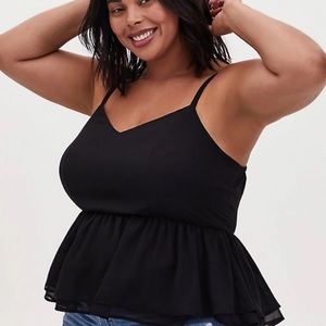Torrid 4x black chiffon ruffle cami
